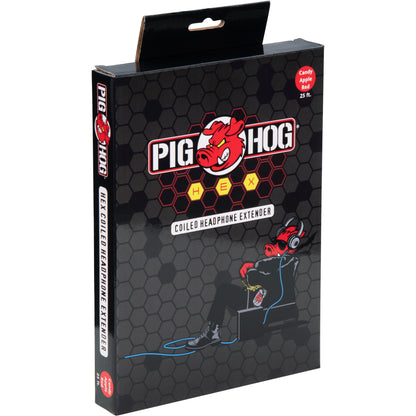 Pig Hog Hex Series Coiled Headphone Extension Cable 1/4" - 25 Foot - Candy Apple Red