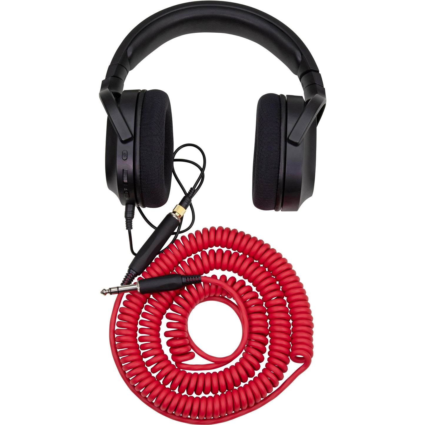 Pig Hog Hex Series Coiled Headphone Extension Cable 1/4" - 25 Foot - Candy Apple Red