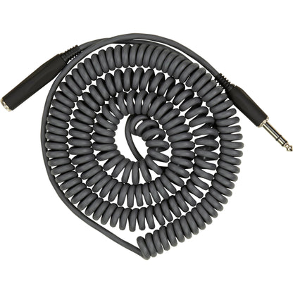 Pig Hog Hex Series Coiled Headphone Extension Cable 1/4" - 25 Foot - Charcoal Grey