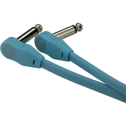 Pig Hog Lil' Pigs Low Profile 1 Foot Patch Cables, 2 Pack - Daphne Blue