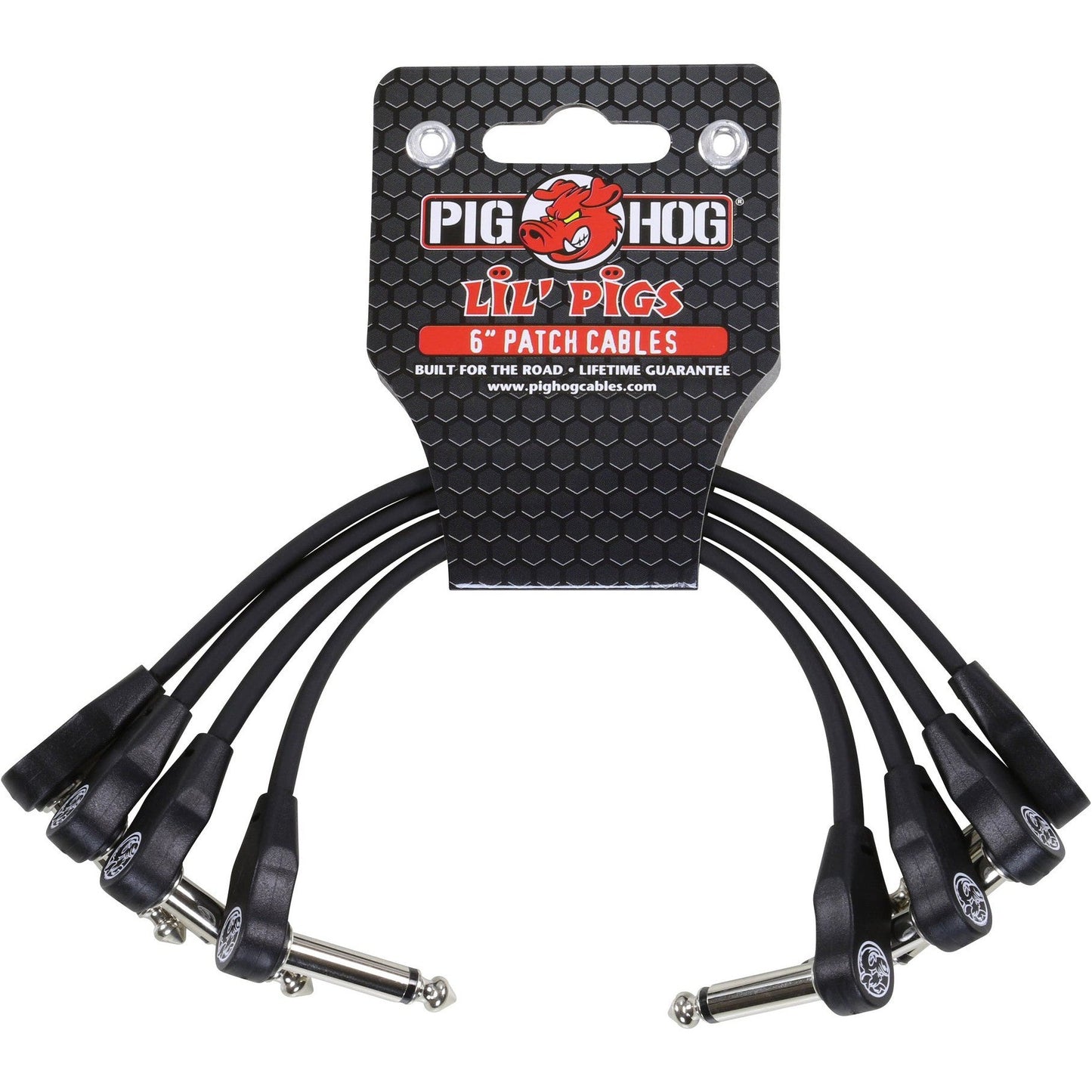 Pig Hog Lil' Pigs Low Profile 6" Patch Cables, 4 Pack