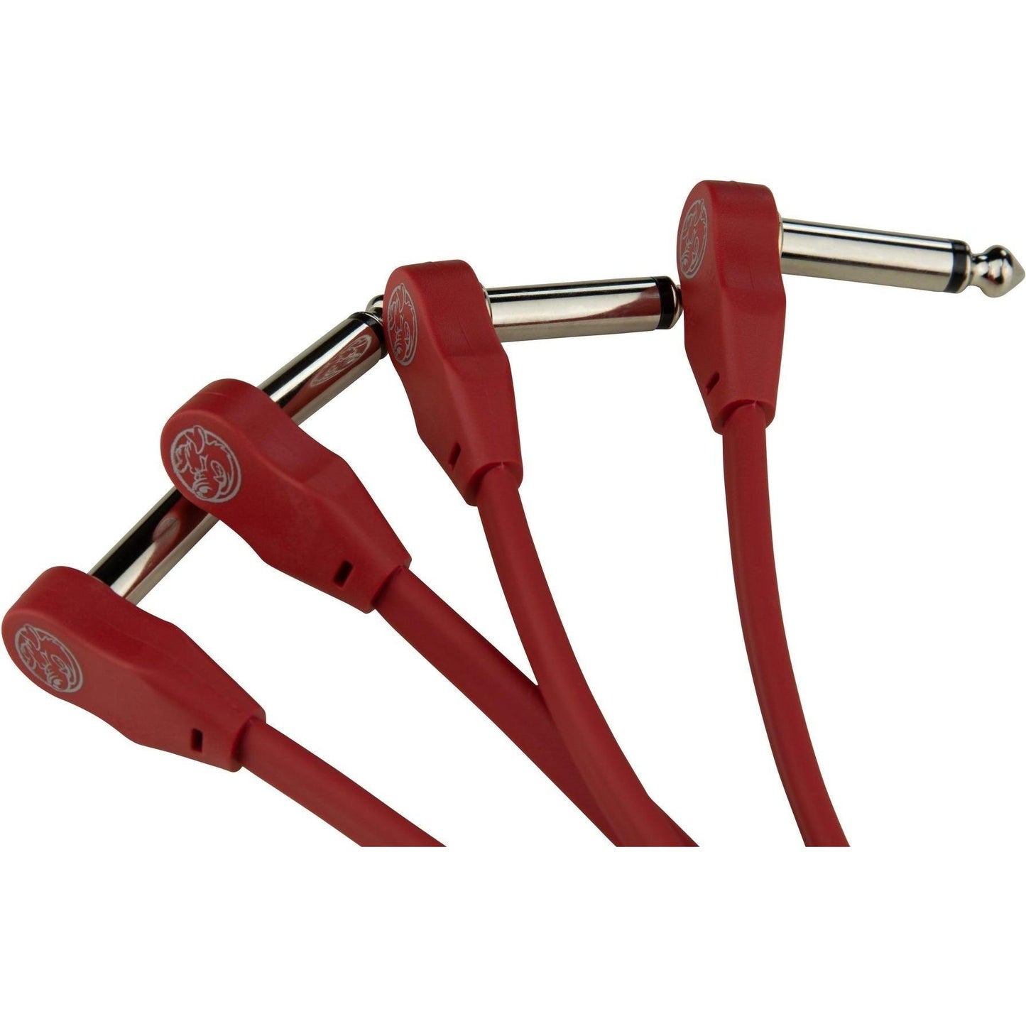 Pig Hog Lil Pigs 6" Low Profile Patch Cables - 4 Pack - Candy Apple Red