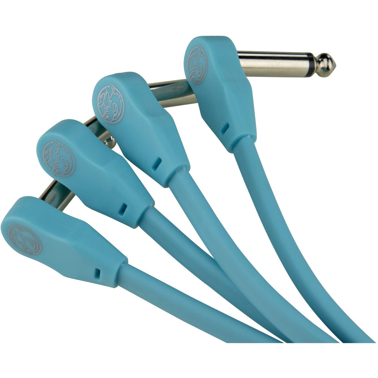 Pig Hog Lil' Pigs Low Profile 6" Patch Cables, 4 Pack - Daphne Blue