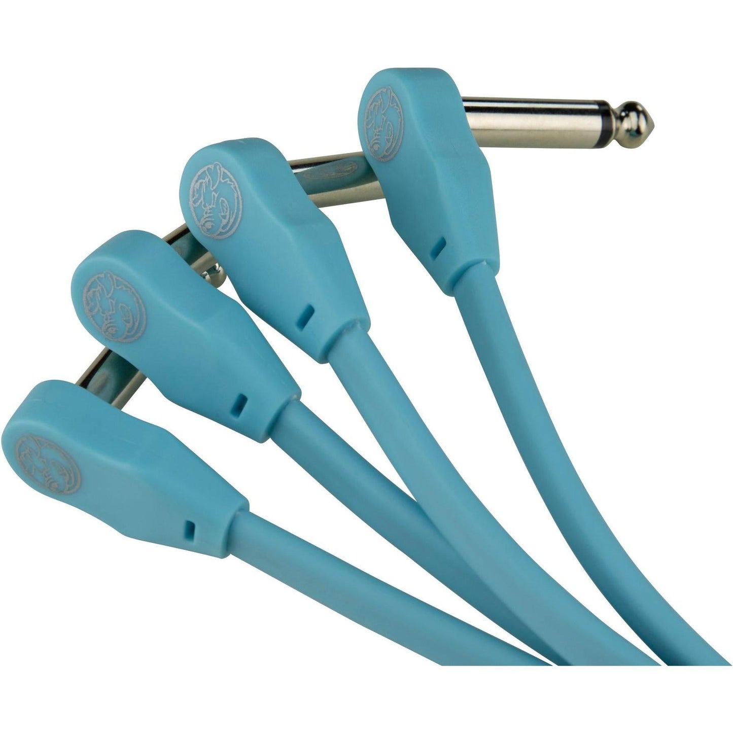 Pig Hog Lil Pigs 6" Low Profile Patch Cables - 4 Pack - Daphne Blue