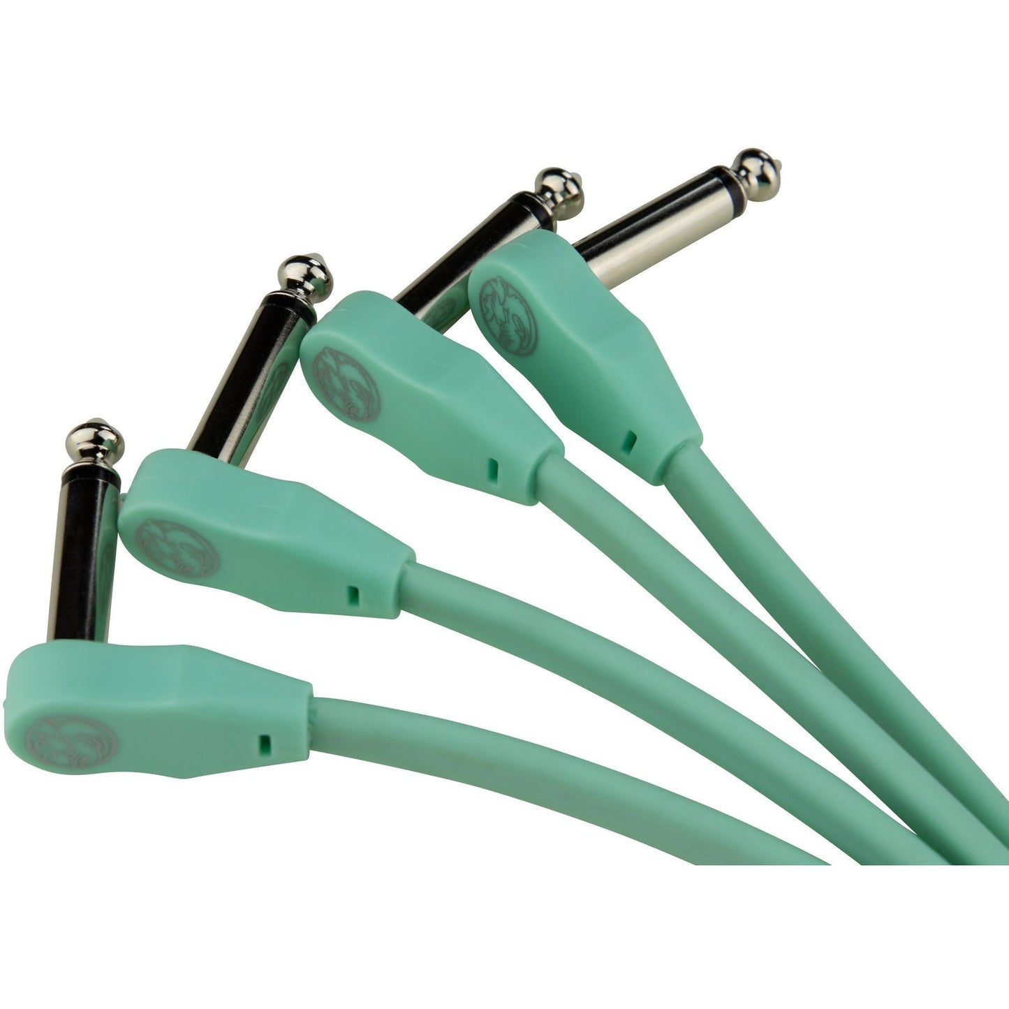 Pig Hog Lil' Pigs Low Profile 6" Patch Cables, 4 Pack - Seafoam Green