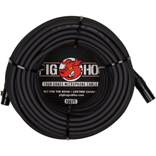 Pig Hog 8mm Microphone Cable, 100 Foot XLR