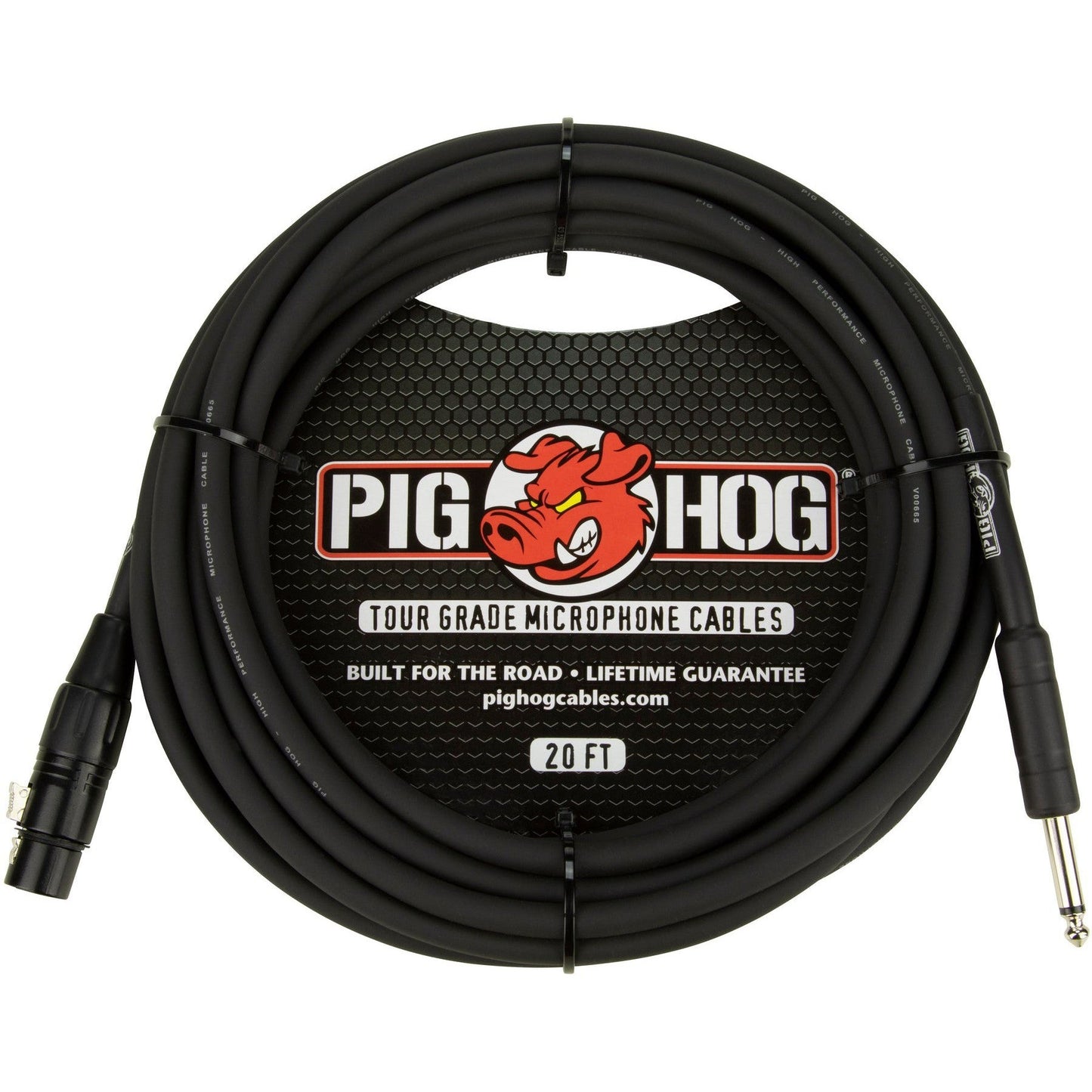 Pig Hog 8mm Microphone Cable, 20 Foot XLR to 1/4" Mono Jack