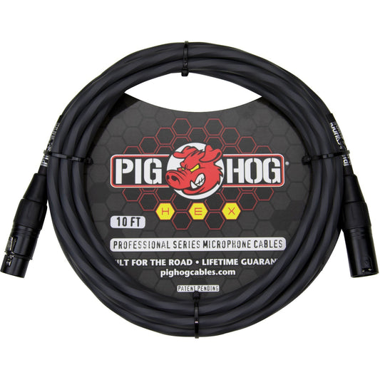 Pig Hog Hex Series Microphone Cable, 10 Foot - Grey