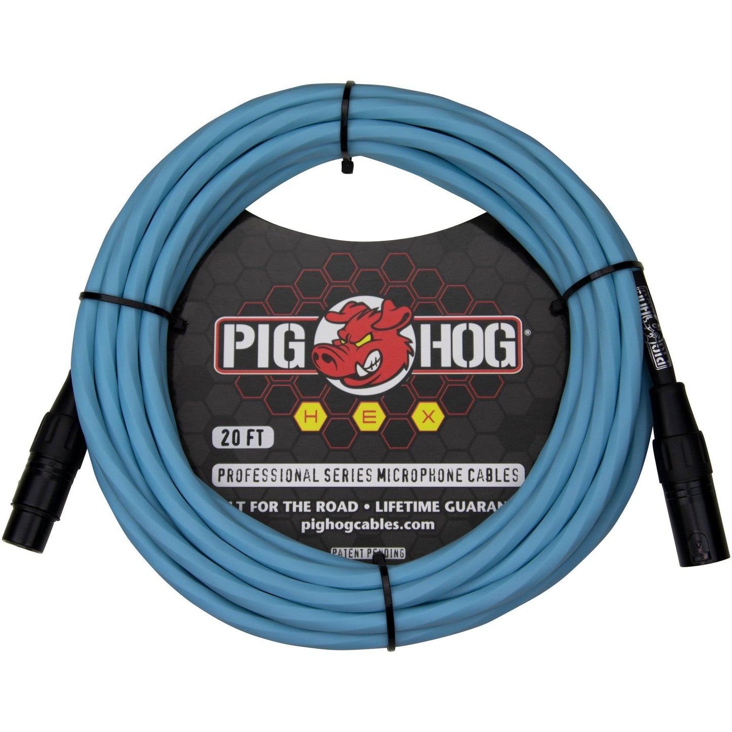 Pig Hog Hex Series Microphone Cable, 20 Foot - Daphne Blue