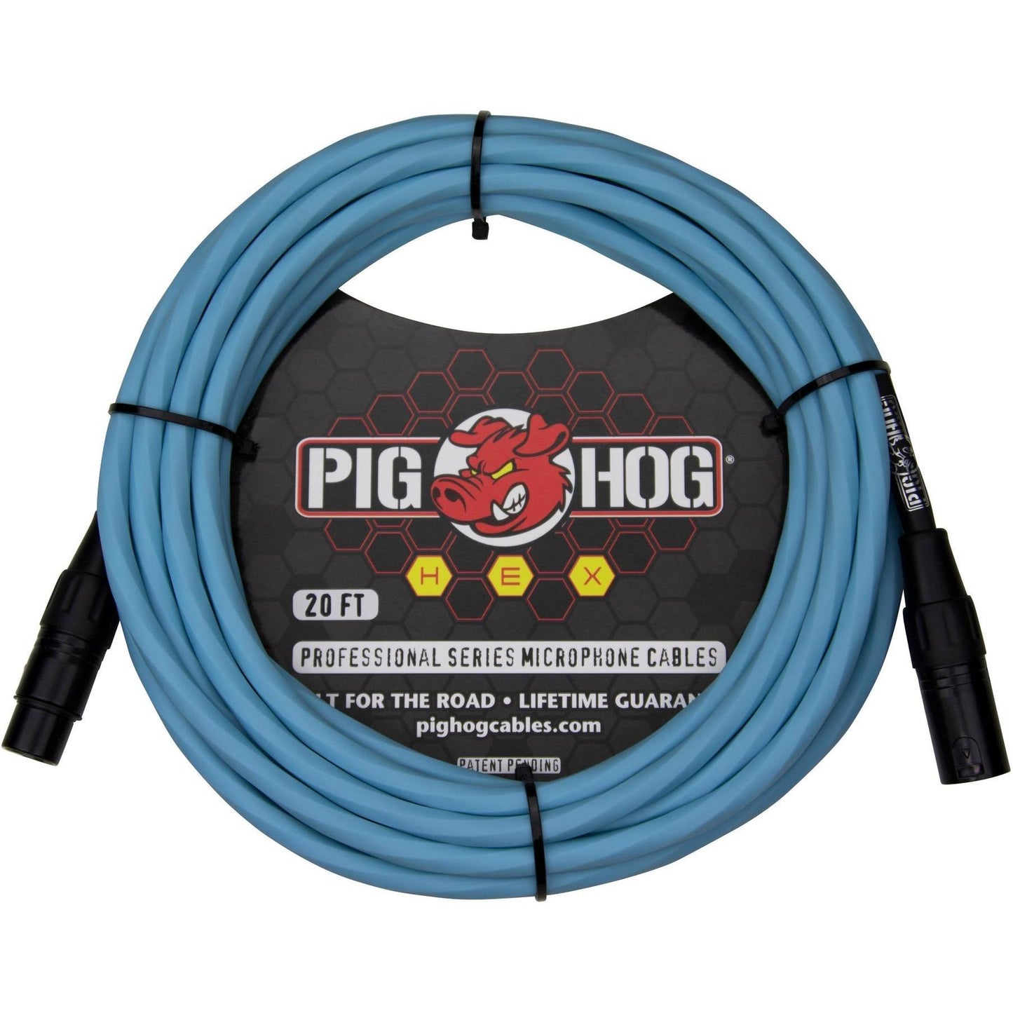 Pig Hog Hex Series Microphone Cable - 20 Foot - Daphne Blue