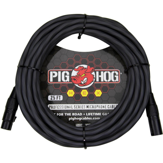 Pig Hog Hex Series Microphone Cable - 25 Foot - Grey