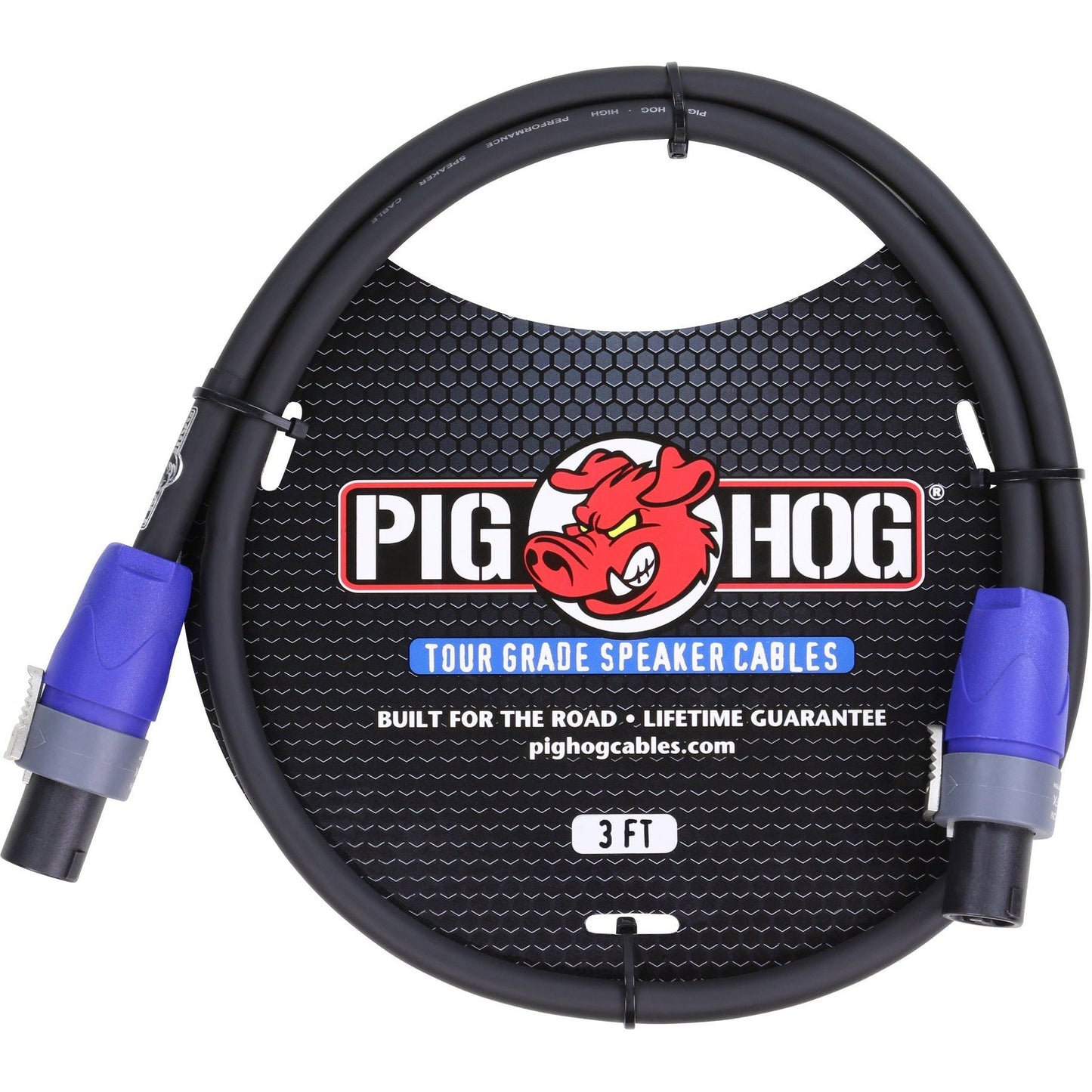 Pig Hog Speaker Cable, 3 Foot (14 Gauge Wire) - SPEAKON