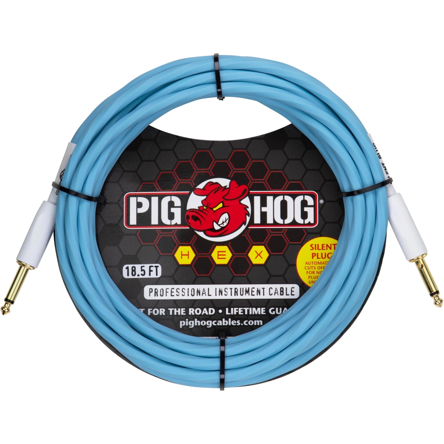 Pig Hog Hex Series Silent Cable - 18.6 Foot - Daphne Blue