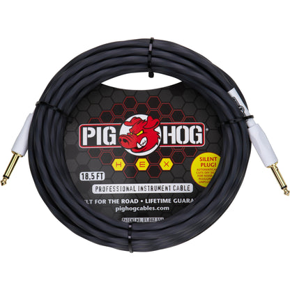 Pig Hog Hex Series Silent Cable - 18.6 Foot - Grey