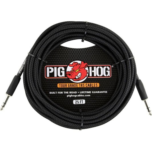 Pig Hog Vintage Series “Black Woven” TRS Cable - 25 Foot