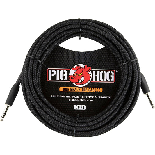 Pig Hog Vintage Series “Black Woven” TRS Cable - 30 Foot