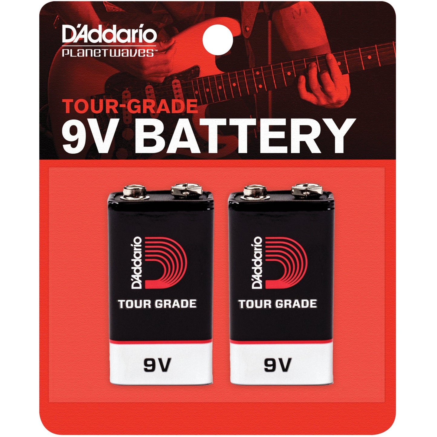 D'Addario Tour-Grade 9V Battery, 2 Pack