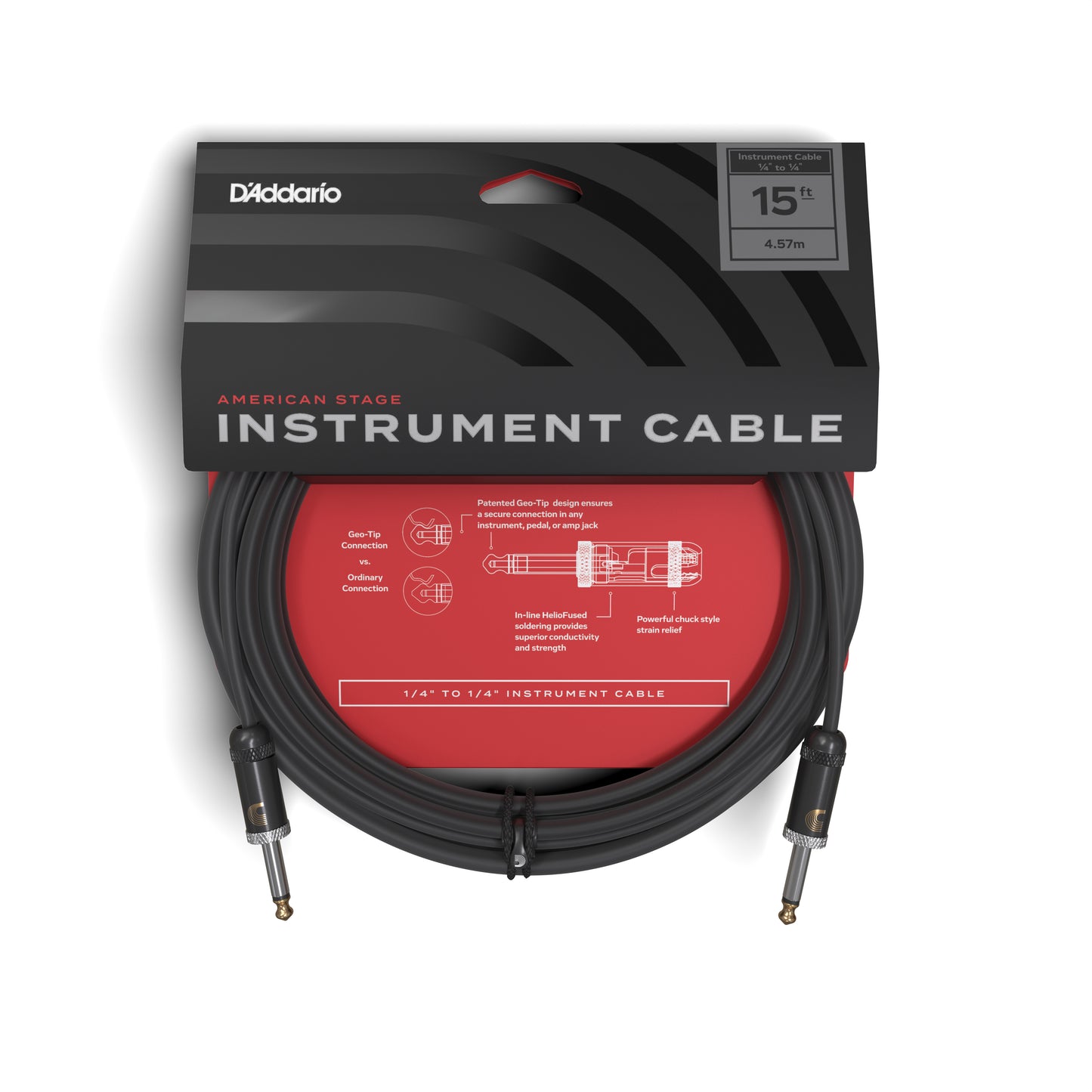 D'Addario American Stage Instrument Cable, 15 Feet