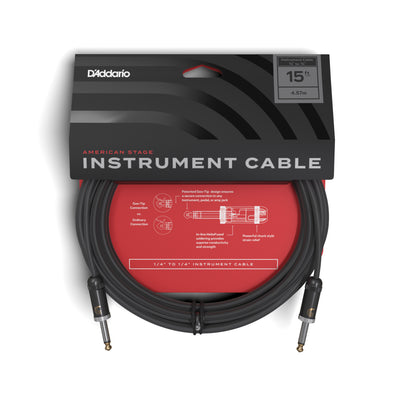 D'Addario American Stage Instrument Cable, 15 Feet