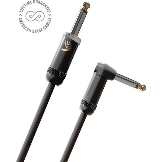 D'Addario American Stage Instrument Cable – Right Angle to Straight – 20 Foot