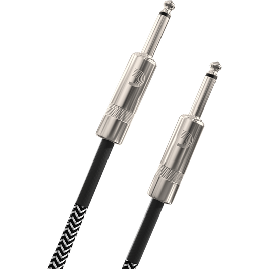 D'Addario Custom Series Braided Instrument Cable – Grey – 15 Foot