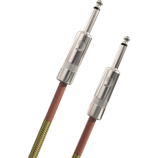 D'Addario Custom Series Braided Instrument Cable – Tweed – 15 Foot