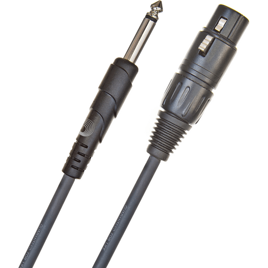 D'Addario Classic Series Microphone Cable – XLR to 1/4" (Unbalanced) – 25 Foot