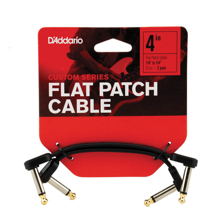 D'Addario Flat Patch Cable, 4in Right Angle, Twin PK