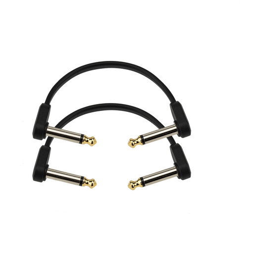 D'Addario Flat Patch Cable – Dual Right Angle – 4" (2 Pack)