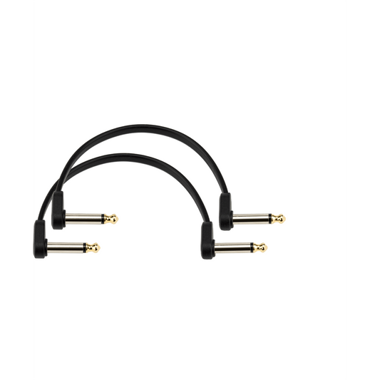 D'Addario Flat Patch Cable – Dual Offset Right Angle – 6" (2 Pack)