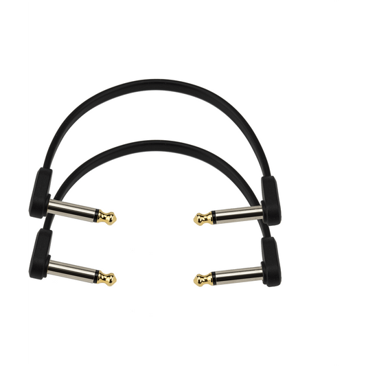 D'Addario Flat Patch Cable – Dual Right Angle – 6" (2 Pack)