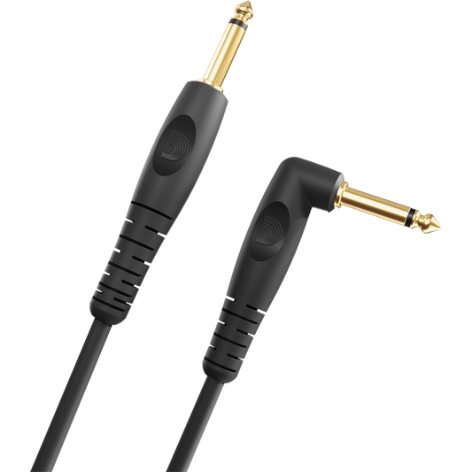 D'Addario Custom Series Instrument Cable – Right Angle to Straight – 10 Foot