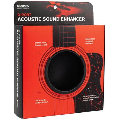 D'Addario O-Port Sound Enhancement for Acoustic Guitar, Small, Black