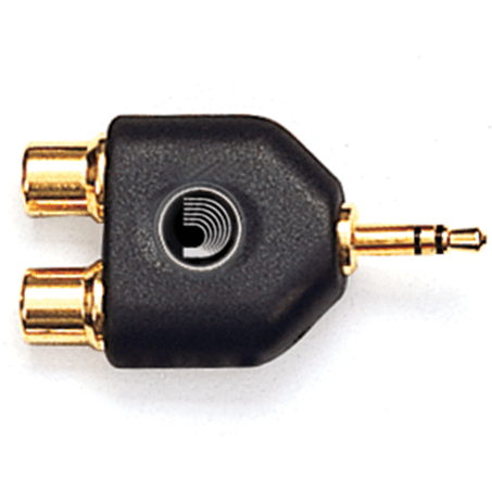 D'Addario 1/8" Male Stereo to Dual RCA Female Adapter