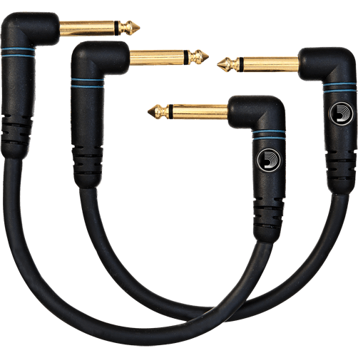 D'Addario Custom Series Patch Cable – Dual Right Angle – 6" (2 Pack)
