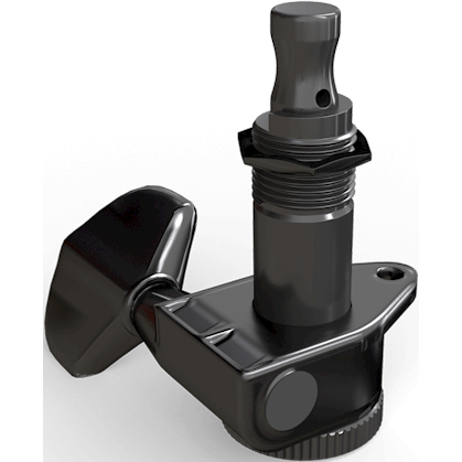 D'Addario Auto-Trim Locking Tuning Machines – 3-a-Side – Black
