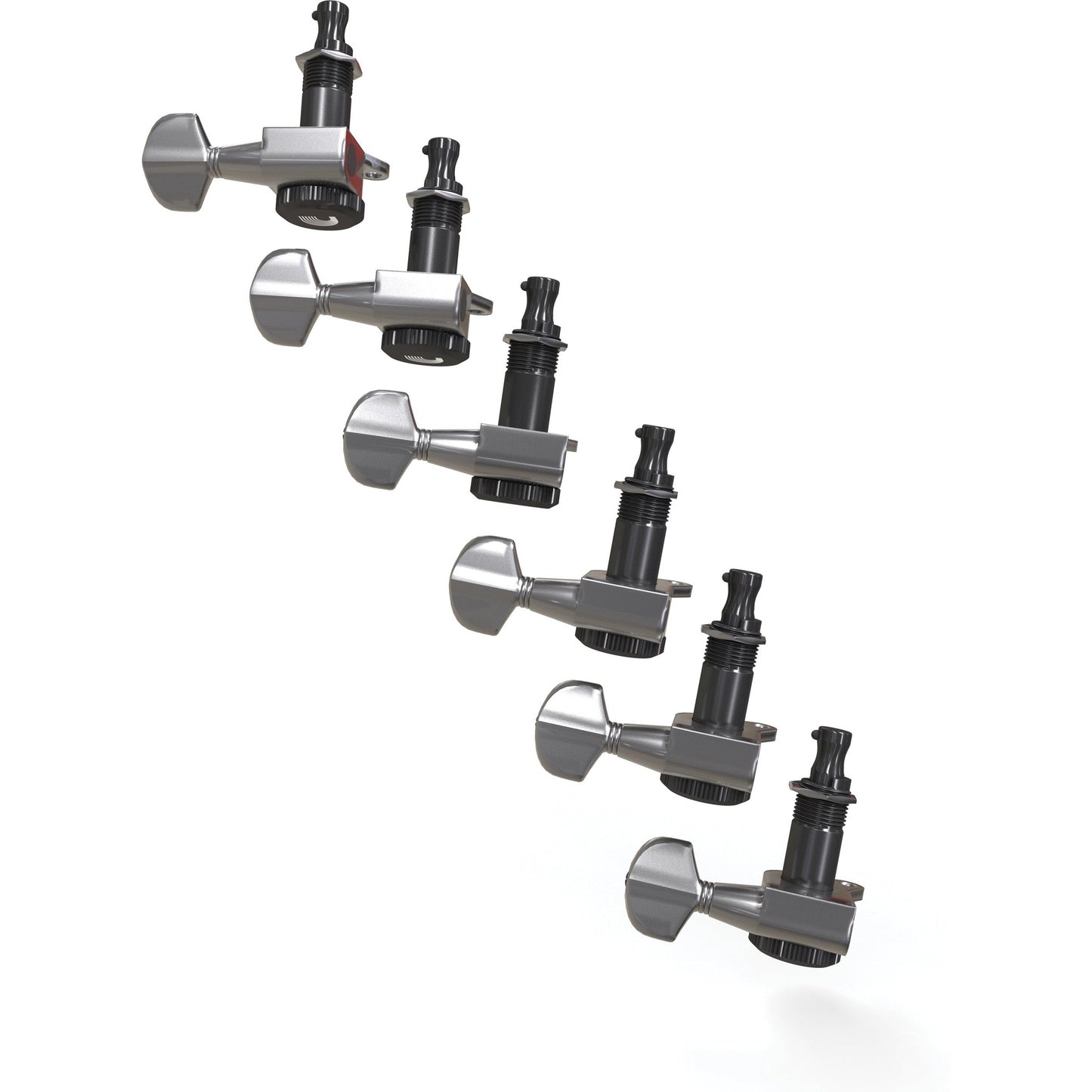 D'Addario Auto-Trim Locking Tuning Machines, 6 In-Line setup, Chrome