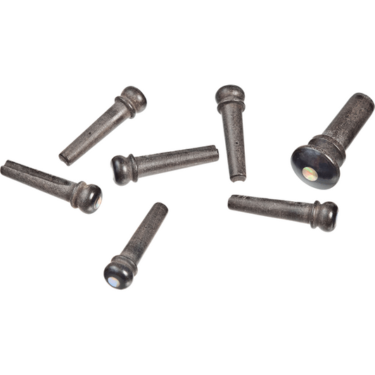 D'Addario Ebony Bridge Pins w/End Pin Set – Abalone Inlay