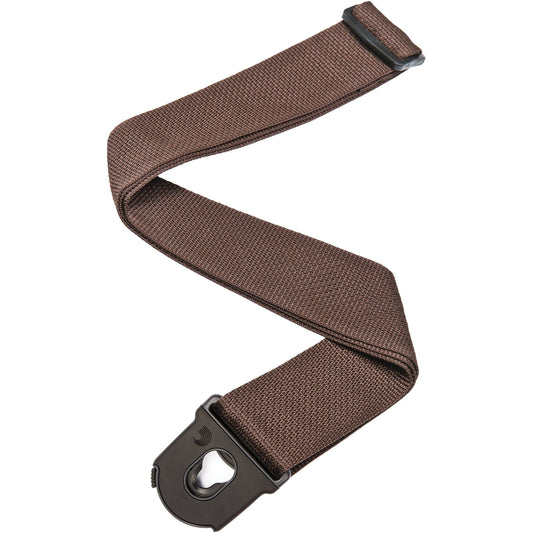 D'Addario Planet Lock Guitar Strap, Polypropylene, Brown