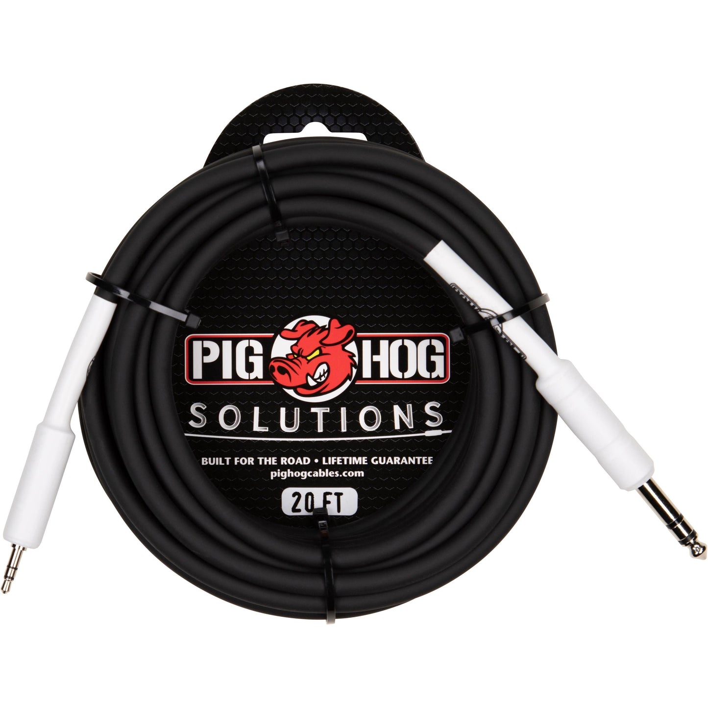 Pig Hog Solutions - 1/4" (Male) TRS to 3.5mm (Male) TRS Stereo Cable - 20 Foot