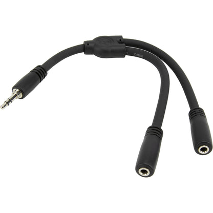 Pig Hog Solutions - Y Cable 3.5mm (Male) TRS to Dual 3.5mm (Female) - 6 Inch