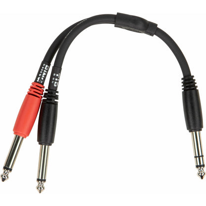 Pig Hog Solutions - Y Cable 1/4" (Male) TRS to Dual 1/4" (Male) Mono - 6 Inch