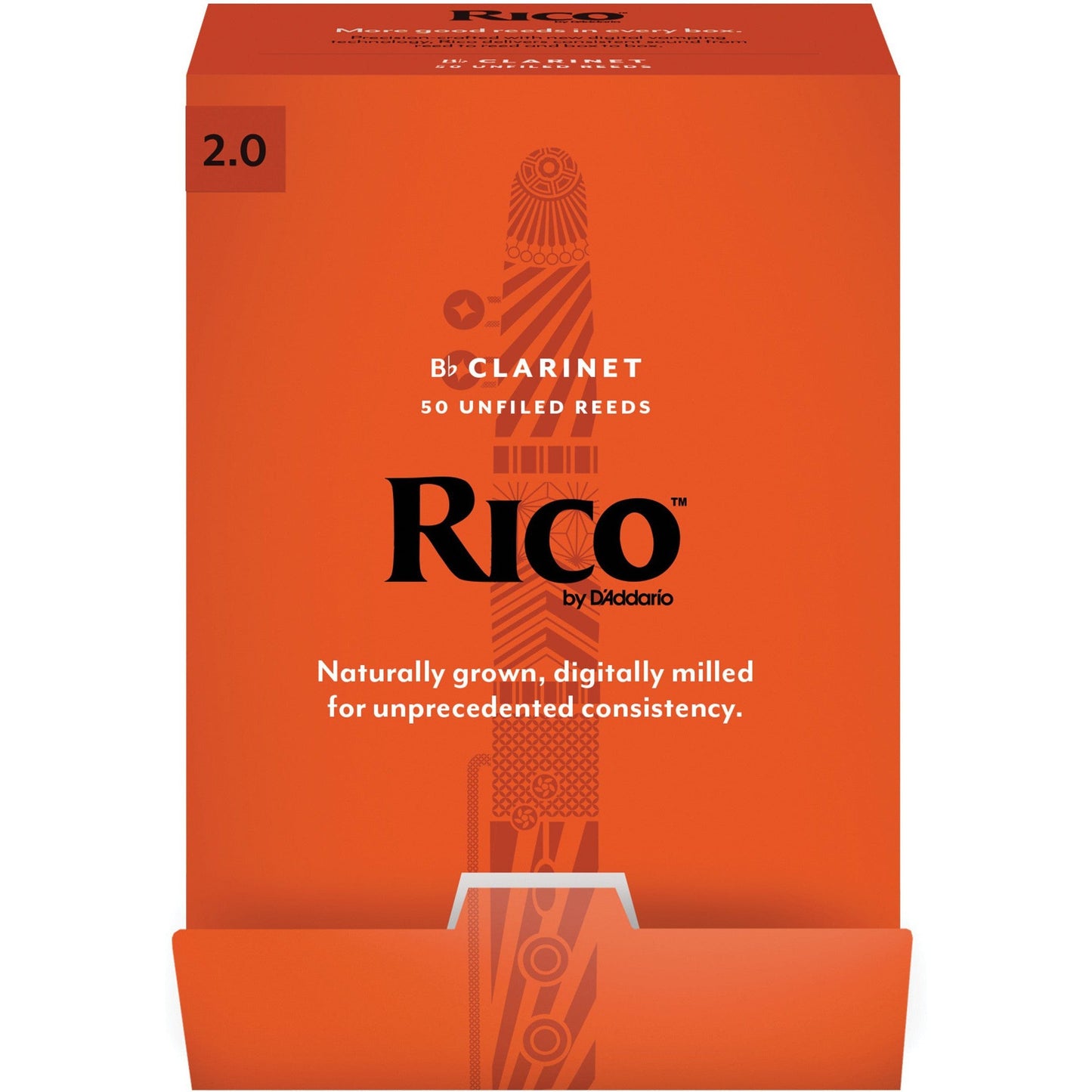 Rico by D'Addario Bb Clarinet Reeds, Strength 2, 50-Pack