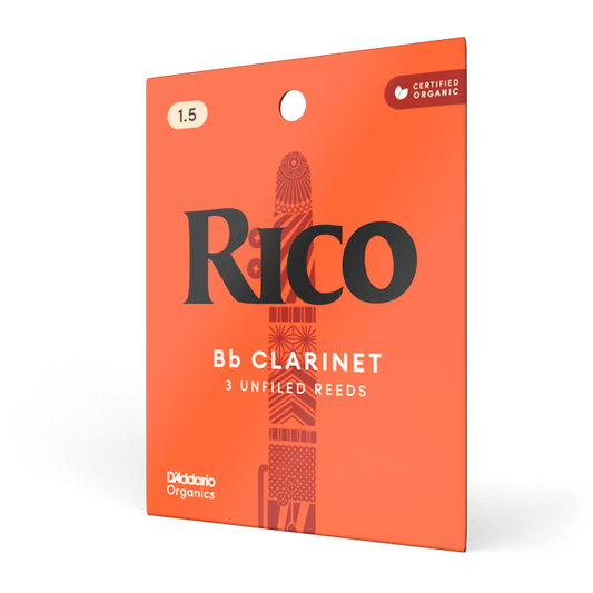 Rico by D'Addario Bb Clarinet Reeds – Strength 1.5 (3 Pack)
