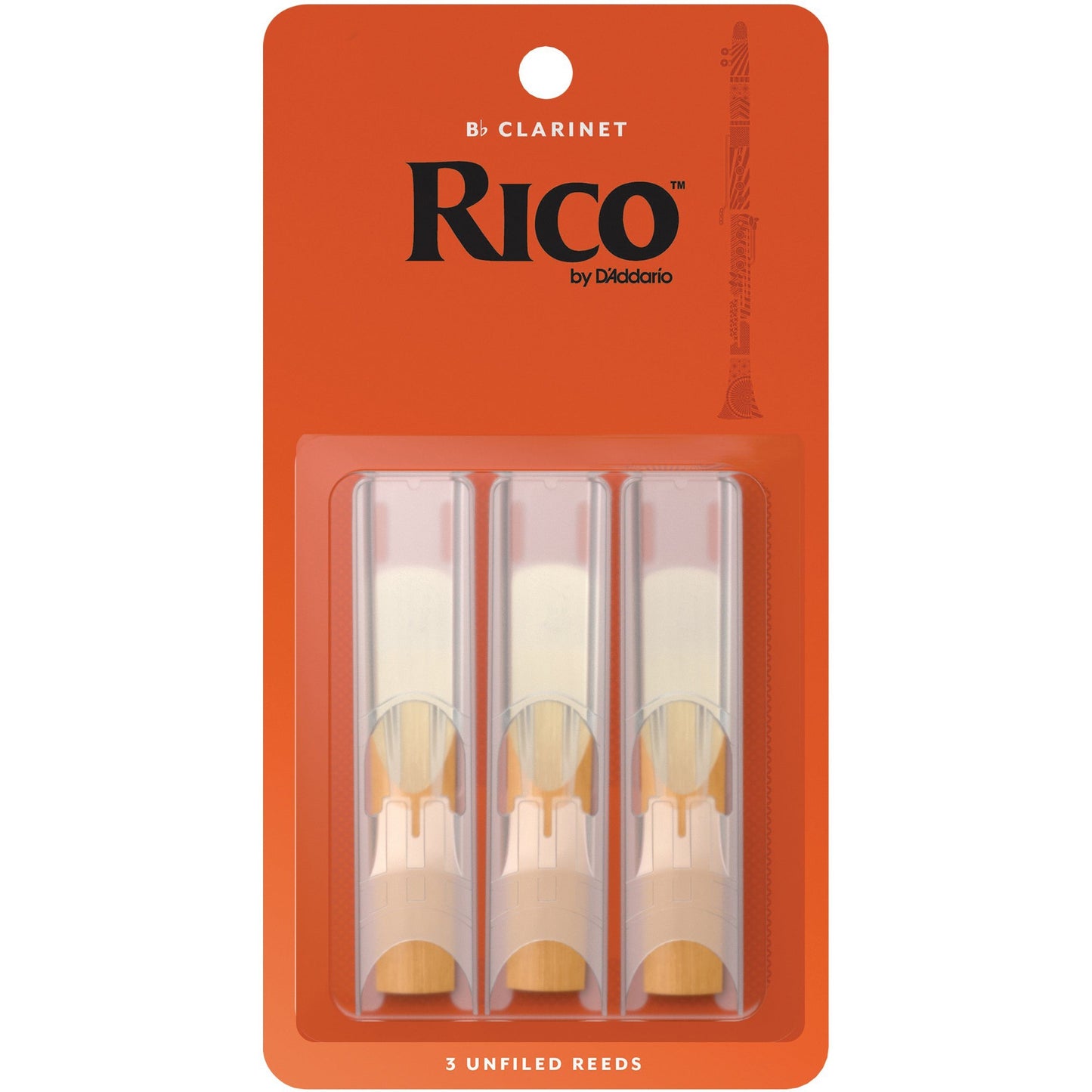 Rico by D'Addario Bb Clarinet Reeds, Strength 1.5, 3-Pack