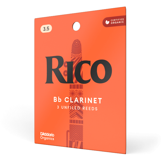 Rico by D'Addario Bb Clarinet Reeds – Strength 3.5 (3 Pack)