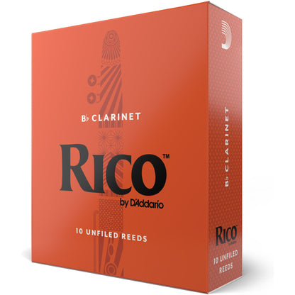 Rico by D'Addario Bb Clarinet Reeds, Strength 2, 10-Pack