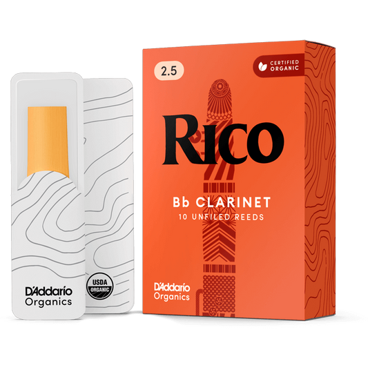 Rico by D'Addario Bb Clarinet Reeds – Strength 2.5 (10 Pack)