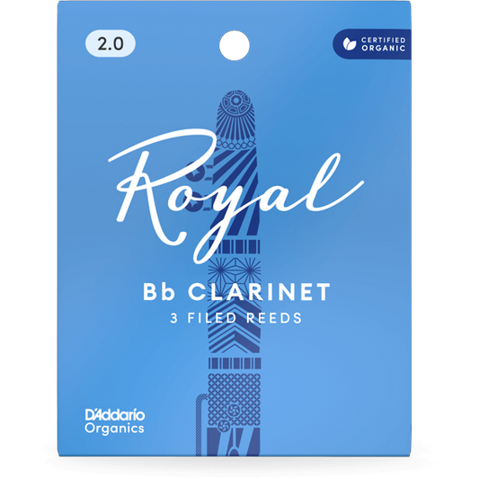 Royal by D'Addario Bb Clarinet Reeds – Strength 2.0 (3 Pack)