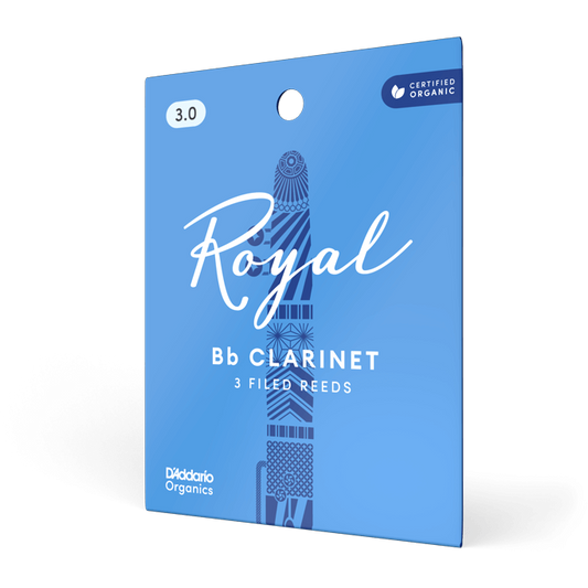 Royal by D'Addario Bb Clarinet Reeds – Strength 3.0 (3 Pack)